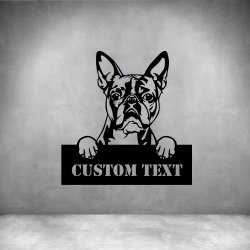 BOSTON Terrier With Custom Text - 600MM Matt Black