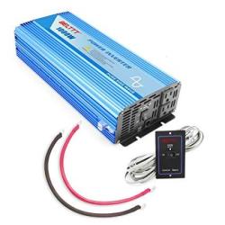 Belttt 1000W Pure Sine Wave Inverter 12V Dc To 110V Ac With 2 Ac Outlets 1 USB Charging Port And Remote Switch 2000W Peak