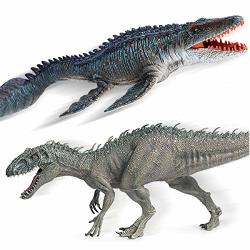 Gemini&Genius Indominus Rex and Strong Mosasaur Jurassic World Park Dinosaurs Figurine Toy for Kids from 3-12 Years Old Boys and Girls Gift.