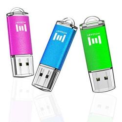 MosDART 3 X 16GB Metal USB2.0 Flash Drive Bulk Thumb Drives With LED Indicator Pink Blue Green 3PACK