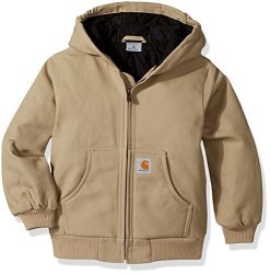 Carhartt Little Boys' Active Jacket Flannel Quilt Lined Dark Tan XL 18 20