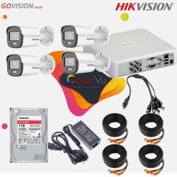Hikvision 1080P Colorvu 4 Channel Diy Cctv Kit With 2MP Colorvu Bullet Cameras & 1TB Hdd Bundle