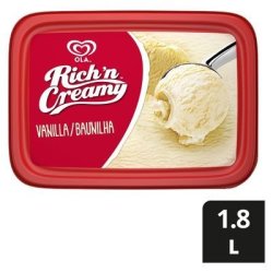 Rich N Creamy Vanilla Flavoured Ice Cream Tub 1.8L