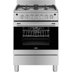 AEG 60CM Multifunction Gas Oven With 4 Burner Gas Hob - Stainless Steel