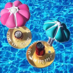 Summer Water Inflatable Cup Base Swimming Pool Toy Floating Drink Can Holder