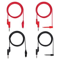 Sumnacon Multimeter Test Lead Set - Stackable Banana Plug To Minigrabber Banana Plug To Alligator Clips Test Cable Kit Flexible Silicone Electrical Test Wire