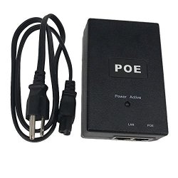 Excelity Wall Plug POE Injector with 48v Power Supply 802.3af for Security IP Cameras IP Phones 10/100Mbps 