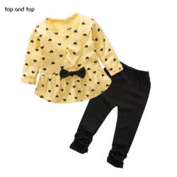 Top And Top Baby Girls Set - Yellow 12M