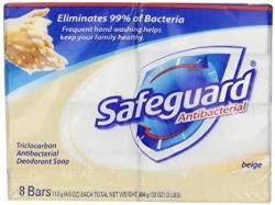 Safeguard Antibacterial Hand Bar Soap 4 Oz Bars 8 Ea