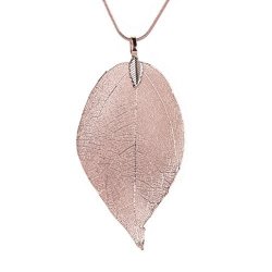 Hot Necklace Han Shi Special Leaves Pendant Jewelry Alloy Sweater Long Chain Rose Gold L