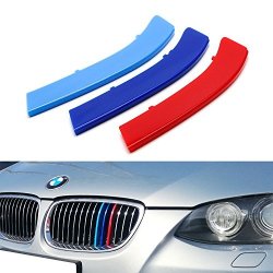 Ijdmtoy Exact Fit m-colored Grille Insert Trims For 2007-2010 Bmw E92 E93 Pre-lci 3 Series 2-DOOR Coupe 325I 328I 330I 335I With 14-BEAM Only