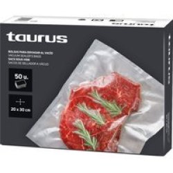 Taurus Vacpack Vacuum Sealer Plastic Bags Pack Of 50 20X30CM