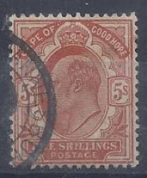 Cape Of Good 1902 Kevii 5s Very Fine Used