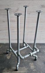 Bar Pipe Stool With Foot Rail - Powder Coated Black