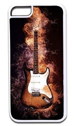 Smoking Electric Guitar Iphone 4 Plastic White Case - Compatible With Iphone 4 4S