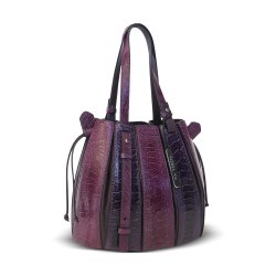 Via Vaneta Via Veneta Fern Leather Medium Over The Shoulder Bag Lilac
