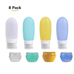 Leakproof Travel Bottles Silicone 3OZ And Plastic Cosmetic Containers With Lid For Shampoo Liquid Cream Reusable Travel Accessories Bottles And Jars 3OZ 89ML