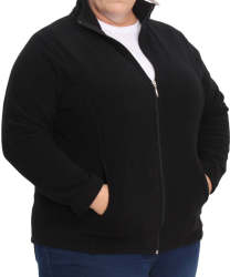 Ladies Long Sleeve Fleece Jacket - 6XL Black