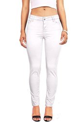 Celebrity Pink Women's Juniors Mid-rise Jeggings Fit Skinny Pants 1 White