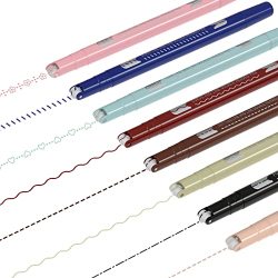 AECHY Dual-Tip Felt Tip Pen 6 Different Curves and 8 Colors- aechy