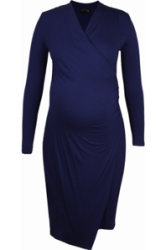 Cocktail Wrap Dress Long Sleeve French Navy - Xl French Navy