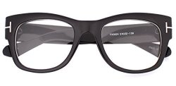 Square Oversized Thick Horn Rimmed Clear Lens Eye Glasses Frame Non-prescription Black Clear
