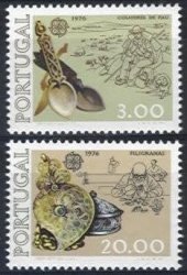 Portugal Year 1976 Complete Set Of 2 Val Mnh Europa Thematic