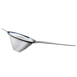 CAROLE4 Stainless Steel Strainer 9CM Double Conical Strainer Filter Net Cocktail Triangle Cone Funnel Mesh Handle Grip Sieve For Juice Soybean Milk Oil Residue Foam Etc