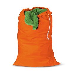 Honey-can-do LBG-01165 Cotton Laundry Bag With Drawstring Orange 24-INCHES L X 36-INCHES H