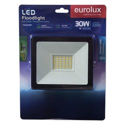 Eurolux LED 30W Floodlight Black With No Sensor Blister