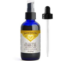 4OZ Vitamin E Oil 100% Pure And Natural D-alpha Tocopherol 75 000 I.u Organic Antioxidant For Skin And Hair - Includes Pump & Dropper