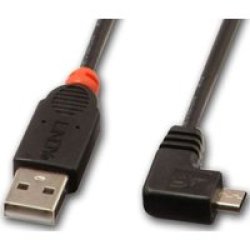 2M USB2.0 A M To Micro-b 90DEG Cable