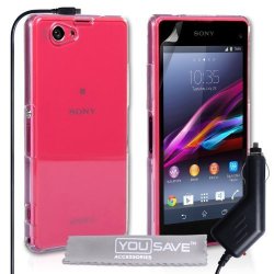 Yousave Accessories SE-HA01-Z942C Case With Car Charger For Sony Xperia Z1COMPACT Transparent