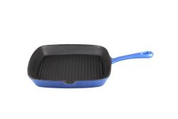Cast Iron Square Grill Skillet - Blue