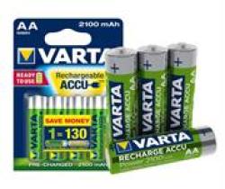 Varta Accu 4X Aa Size Ni-mh Rechargeable Batteries 1.2V 2100MAH - 2 Pack Retail Box No Warranty