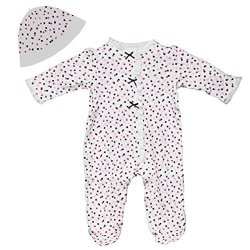 Little Me Baby Girls Polka Dot Footie Pajamas Footed Sleeper And Hat 9 Month