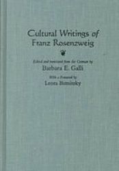 Cultural Writings Of Franz Rosenzweig Hardcover
