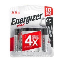 Energizer MAX Alkaline 1.5V 8 Pack AA Batteries