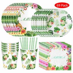 Amycute 69 Piece Party Tableware Children's Birthday Party Kit For 16 People Party Tableware Paper Plates Cups Napkins Paper Cups For Children's Birthday Party Decoration