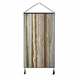 Apartment Decor Stylish Hanging Poster Onyx Marble Rock Themed Vertical Lines And Blurry Stripes In Earth Color For Living Room Bedroom 13" W X 47" H