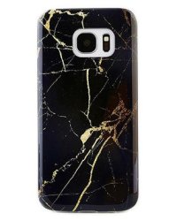 Cell Accessories Marble Samsung Case Black And Gold