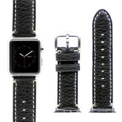 Kajsa 38mm Neo Classic Watchband Genuine Leather Strap Steel Buckle Watch Band For Apple Watch