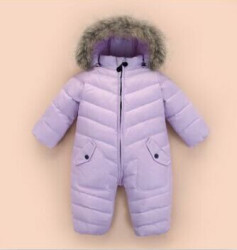 High Quality New Brand Winter Outerwear Baby Rompers Duck Down Coat - Lavender 7-9 Months