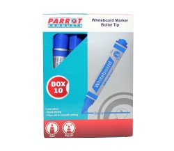 Whiteboard Markers 10 Markers - Bullet Tip - Blue