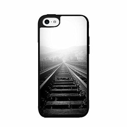 Bleureign Tm Black And White Train Tracks Tpu Rubber Silicone Phone Case Back Cover Iphone 5 5S And Iphone Se