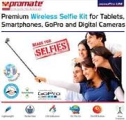 Promate Monopro-uni Premium Wireless Selfie Kit For All Tablets Smartphones Gopro And Digital Camera - Pink Retail Box 1 Year Warranty