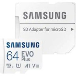 Samsung Evo Plus 64GB Micro Sdxc Card White - With Adapter