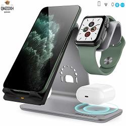 Qmzdxh 3 In 1 Wireless Charging Station Apple Wireless Charger Stand 10W Wireless Charger Iphone Samsung Galaxy S9 S9 Plus note 8 HUAWEI P30 PRO MATE20 PRO MATE20