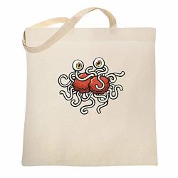 Church Of The Flying Spaghetti Monster Funny Natural 15X15 Inches Canvas Tote Bag
