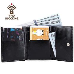 ITSLIFE Slim Minimalist Front Pocket Rfid Blocking Leather Wallets For Women